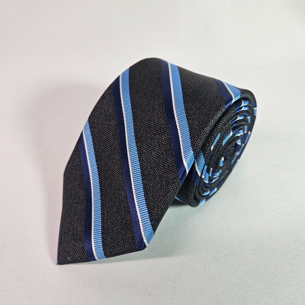 Haggar Men Tie Blue‎ Black Stripes 3" x 59"